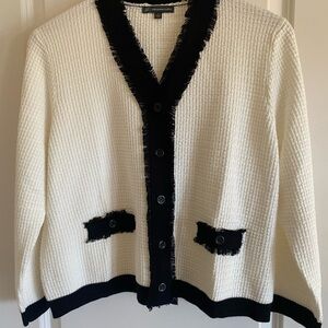 Adrianna Papell Black and Ivory Sweater